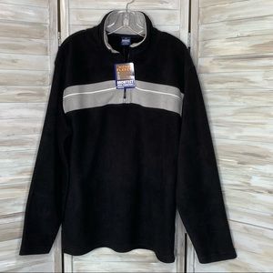 Architect men’s zip micro fleece black with gray stripe NWT Medium M